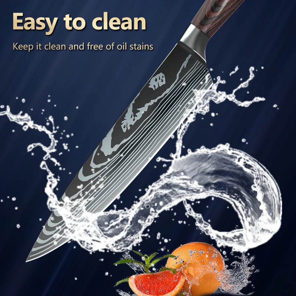 5/8pcs/10pcs Kitchen Knives Japanese Stainless Steel - Loft&Timber