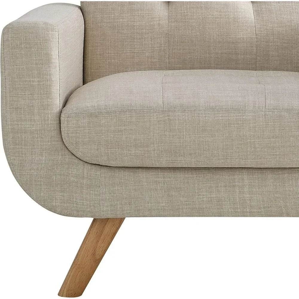 Elena Contemporary Accent Armchair with Linen Upholstery - Loft&Timber