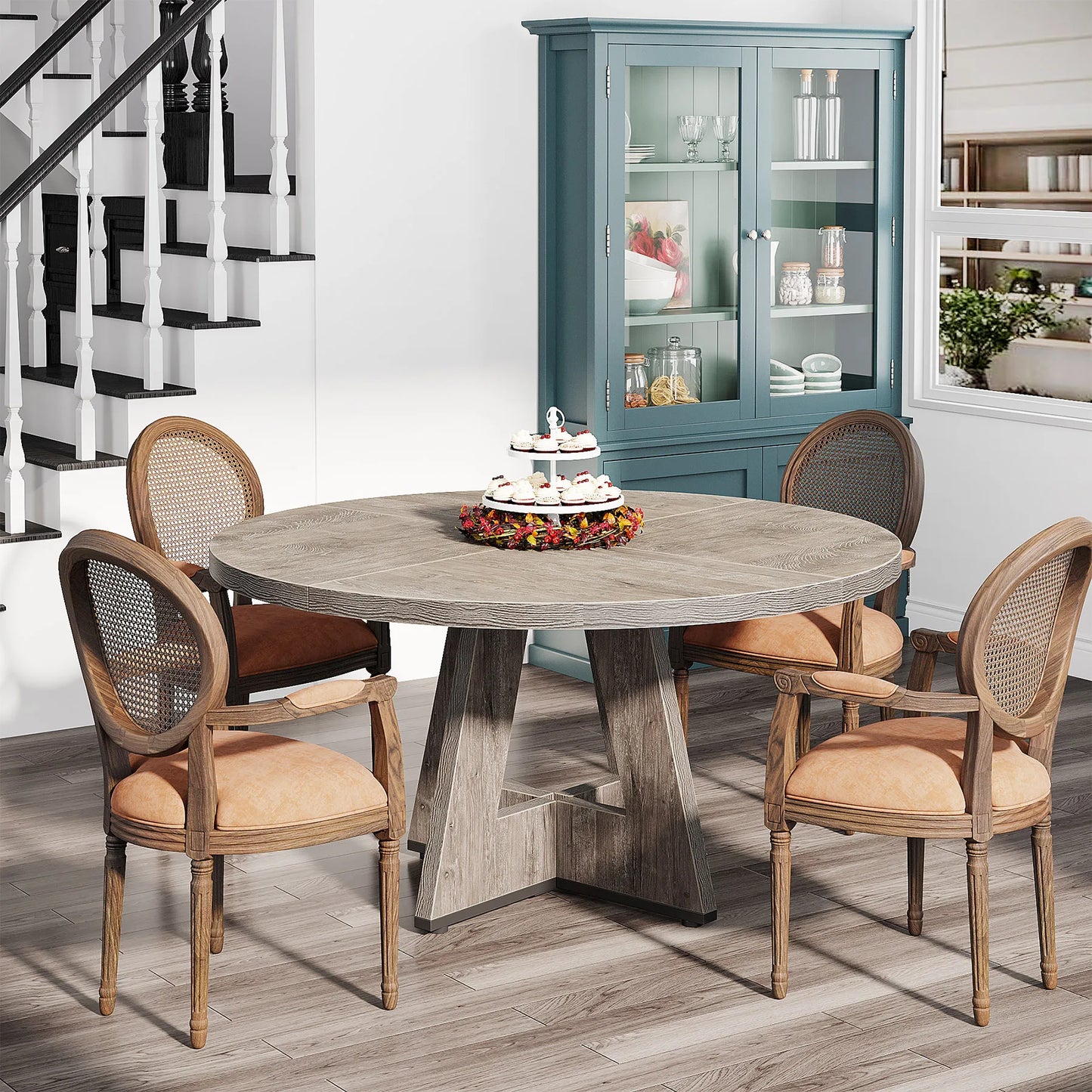 Tribesigns Round Dining Table for 4, 47" - Loft&Timber