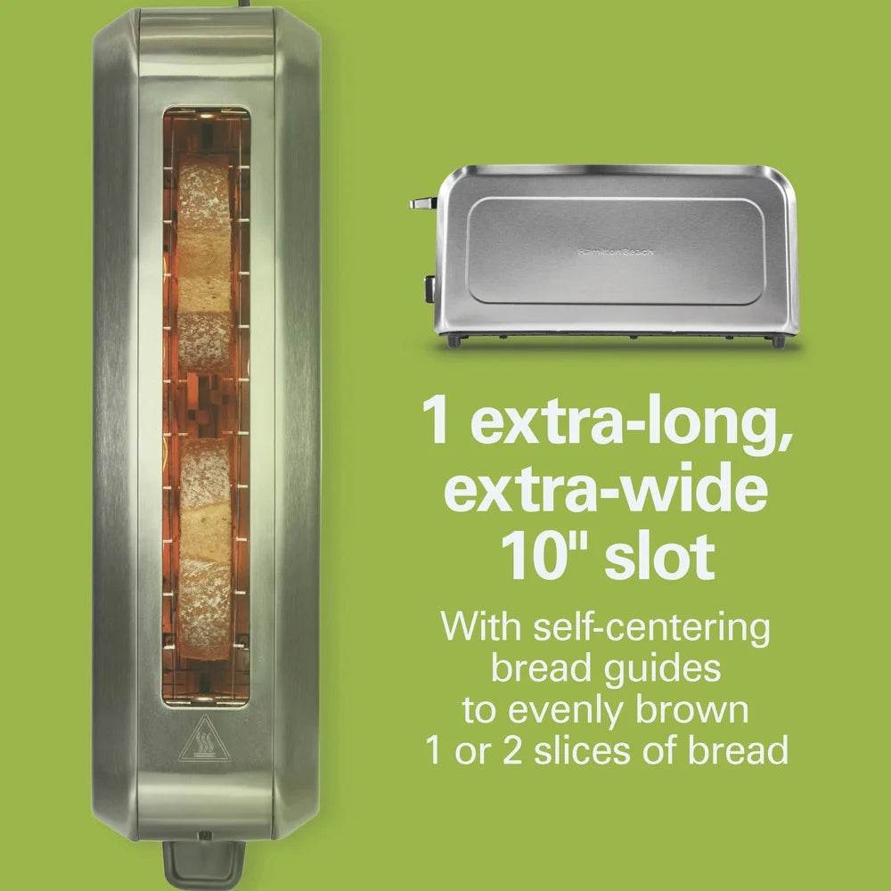 Stainless Steel Long-Slot Toaster 2-Slice Capacity with Bagel Button - Loft&Timber