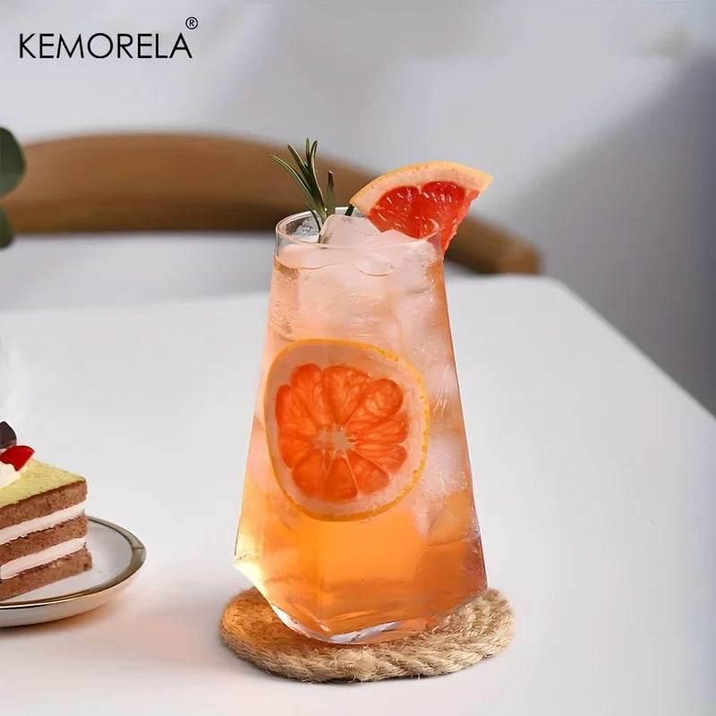KEMORELA 500ml Geometric Highball Glasses Crystal Clear - Loft&Timber