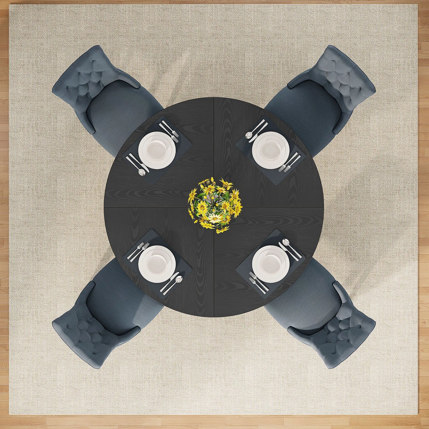 Tribesigns Round Dining Table for 4, 47" - Loft&Timber