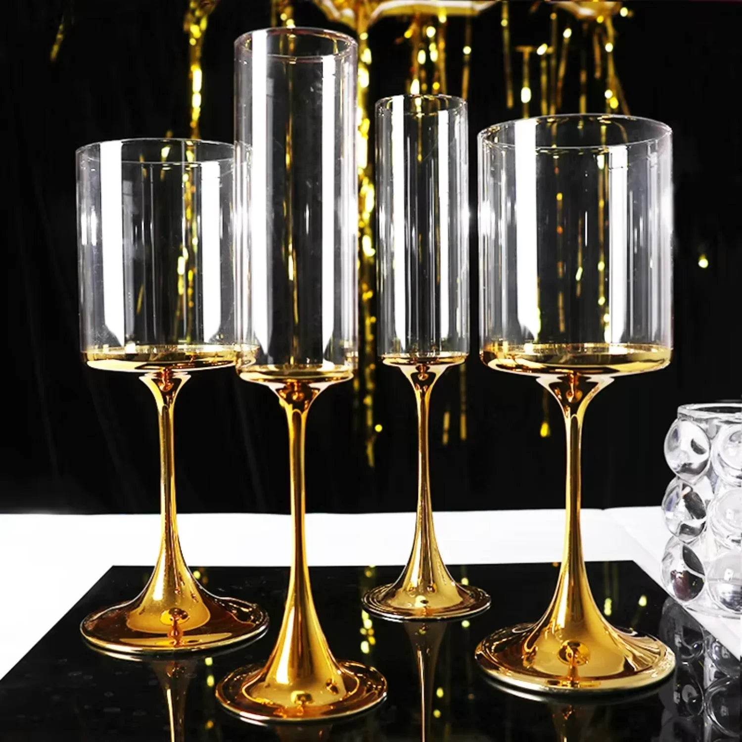Gift champagne goblets Gold plating wine glasses - Loft&Timber