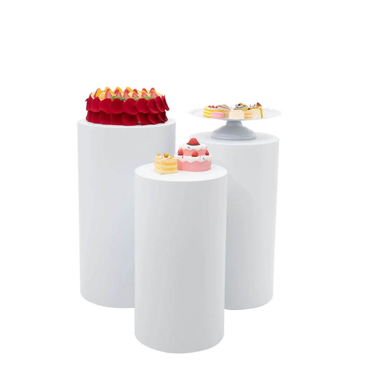 Set of 3 White Flower and Cake Vases - Loft&Timber