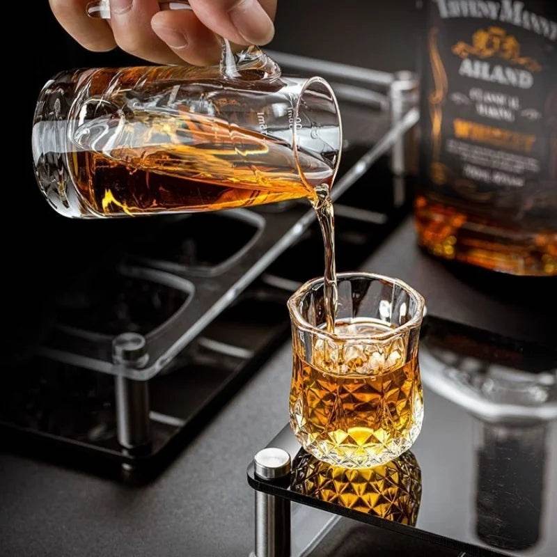 6Pcs Whiskey Glass Cup Rum Liqueur Mini Shot Glass Creative Diamond Shaped - Loft&Timber