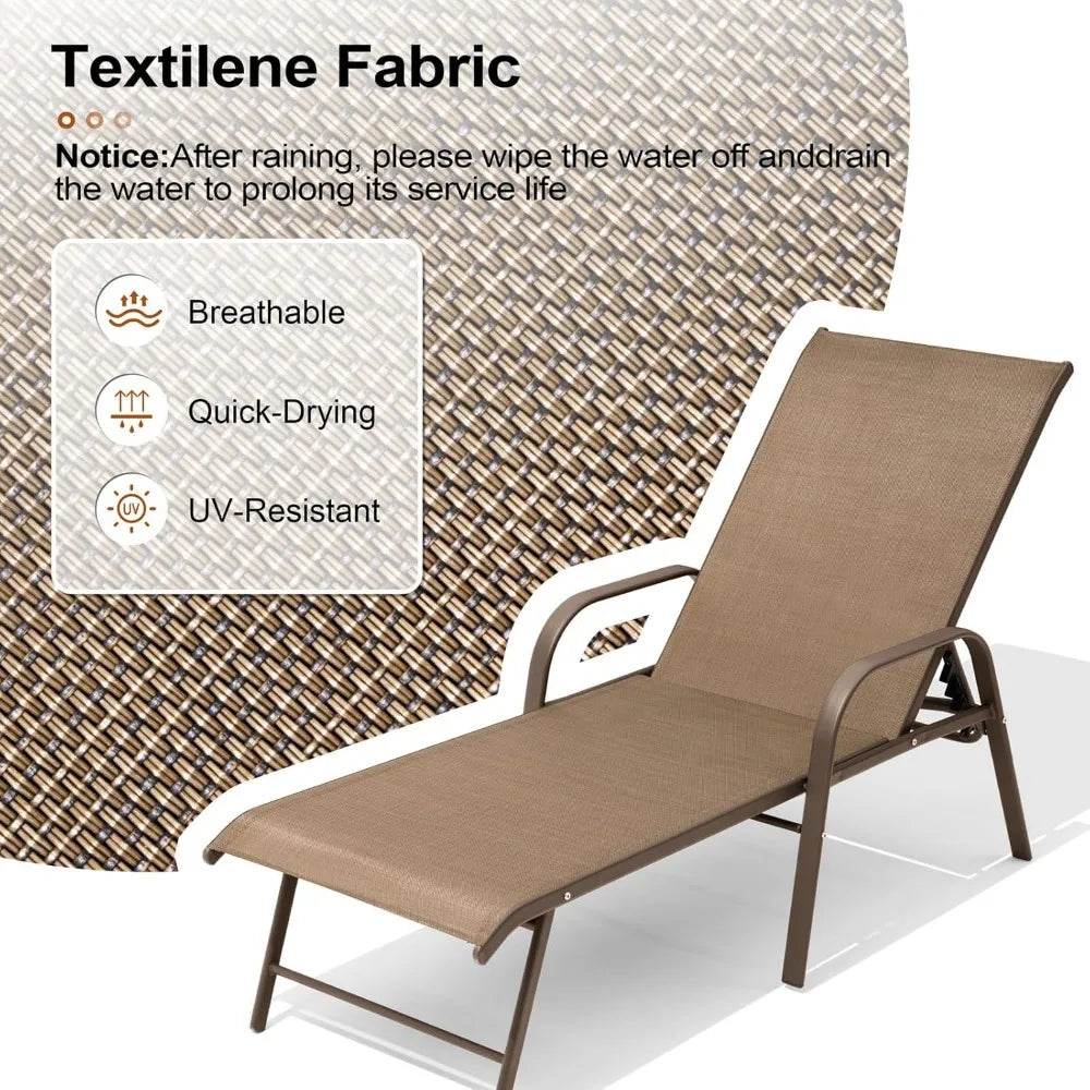 Chaise Lounge Chair Outdoor with Armrests, Set of 2 - Loft&Timber