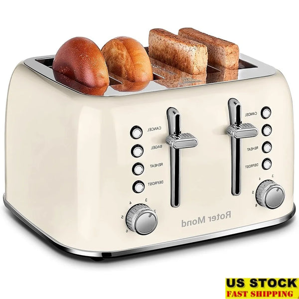 4 Slice Toaster Stainless Steel Extra Wide Slots
