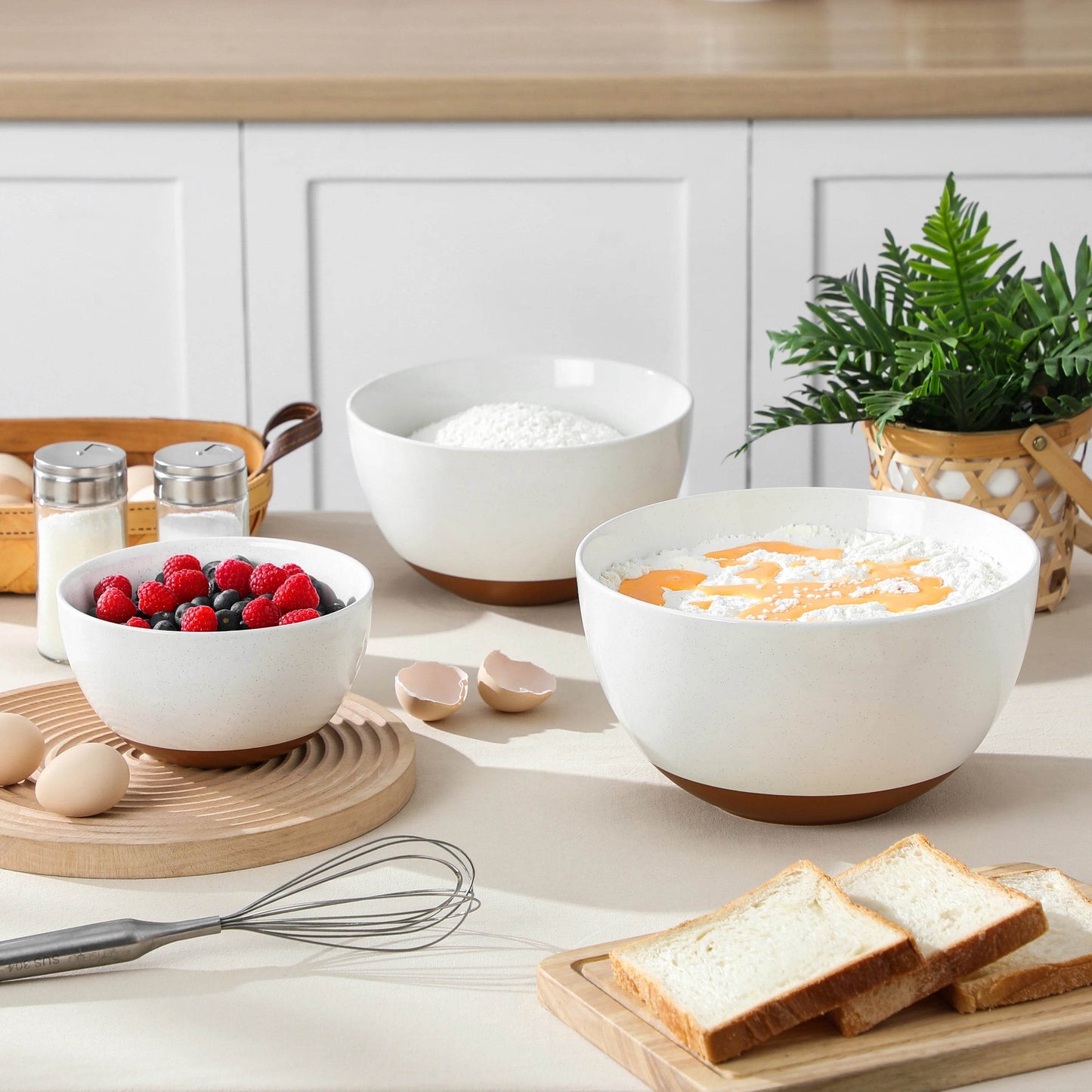 MALACASA 3/6 Piece Ceramic Large Mixing Bowls - Loft&Timber