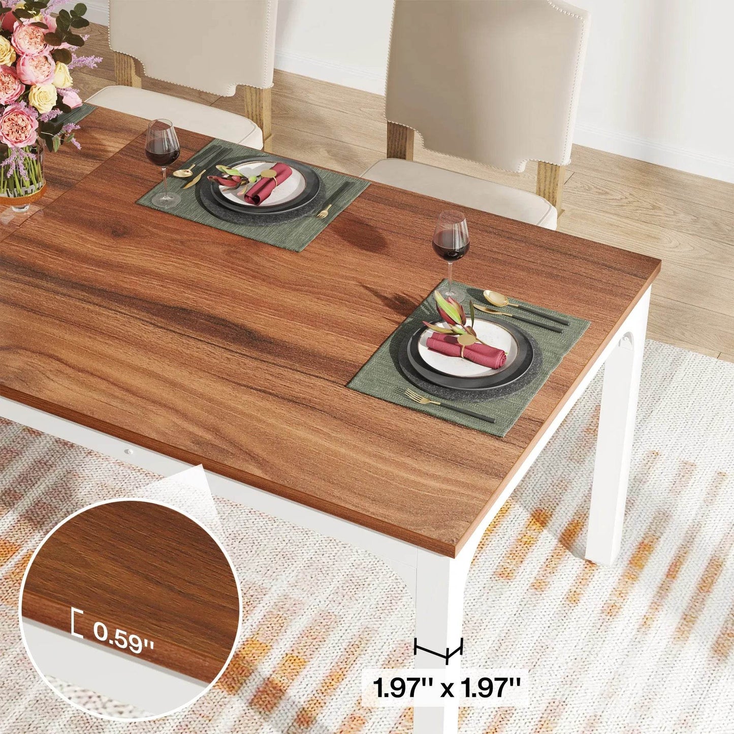 Tribesigns Dining Table for 6-8 People, 200cm - Loft&Timber