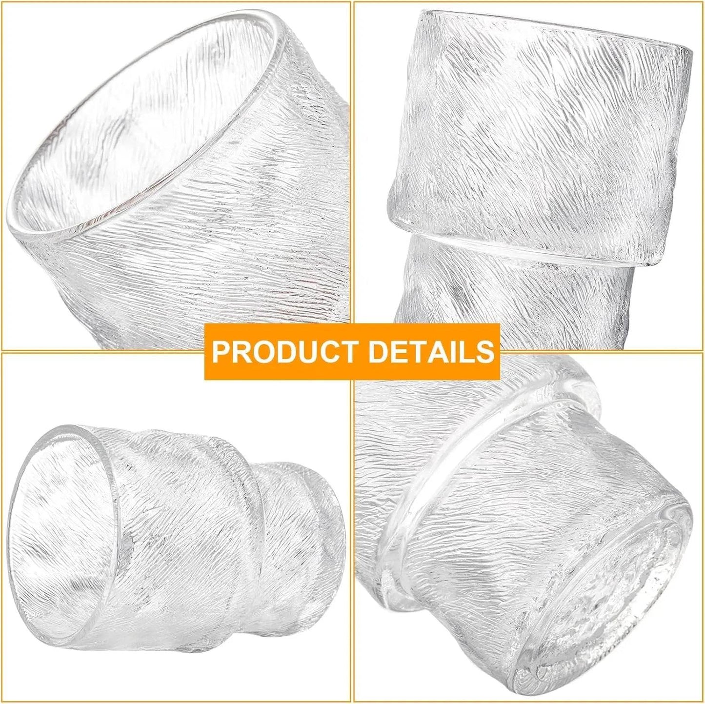 8 Pack Stackable Drinking Glasses, 6.5 OZ Romantic Lowball Cocktail Glasses - Loft&Timber