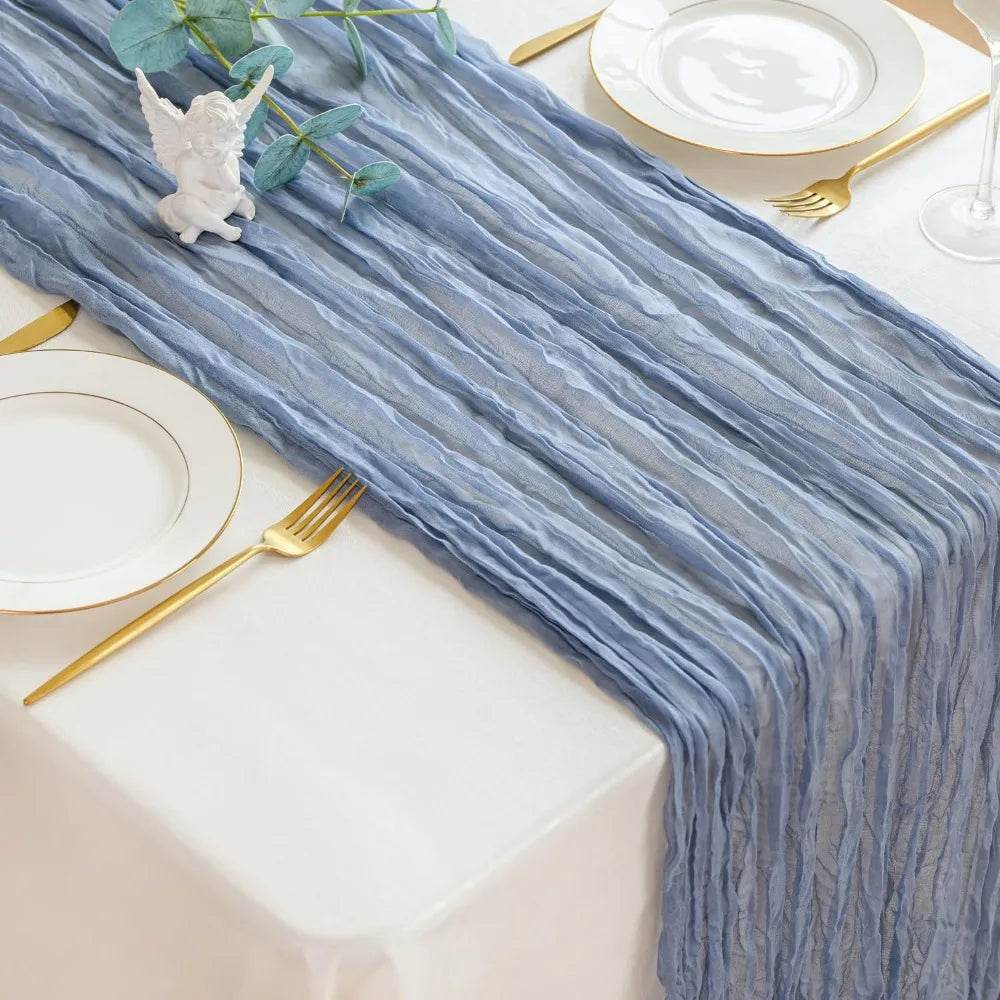 1 Pack Blue Cheesecloth Table Runner - Loft&Timber