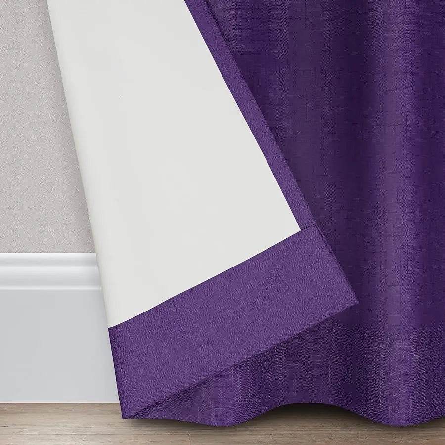 Kendall Modern Blackout Thermal Rod Window Curtain (1 Panel), 42 X 63, Purple - Loft&Timber