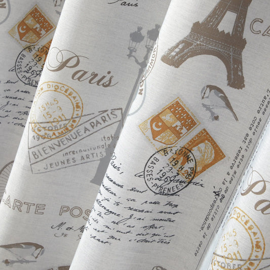 Contemporary Gray Paris Geometric Polyester Shower Curtain Set, 70 in x 72 in
