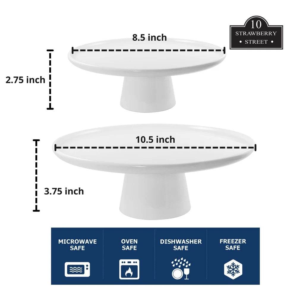 2 Piece Porcelain Cake Stand Set Stacking Display - Loft&Timber