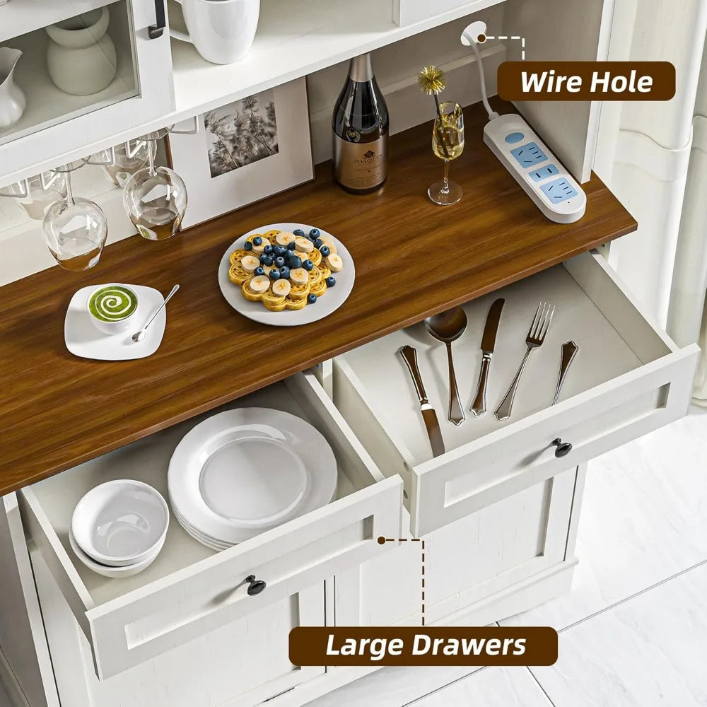 72" Kitchen Pantry Storage Cabinet with Tilt Out Trash Bin - Loft&Timber