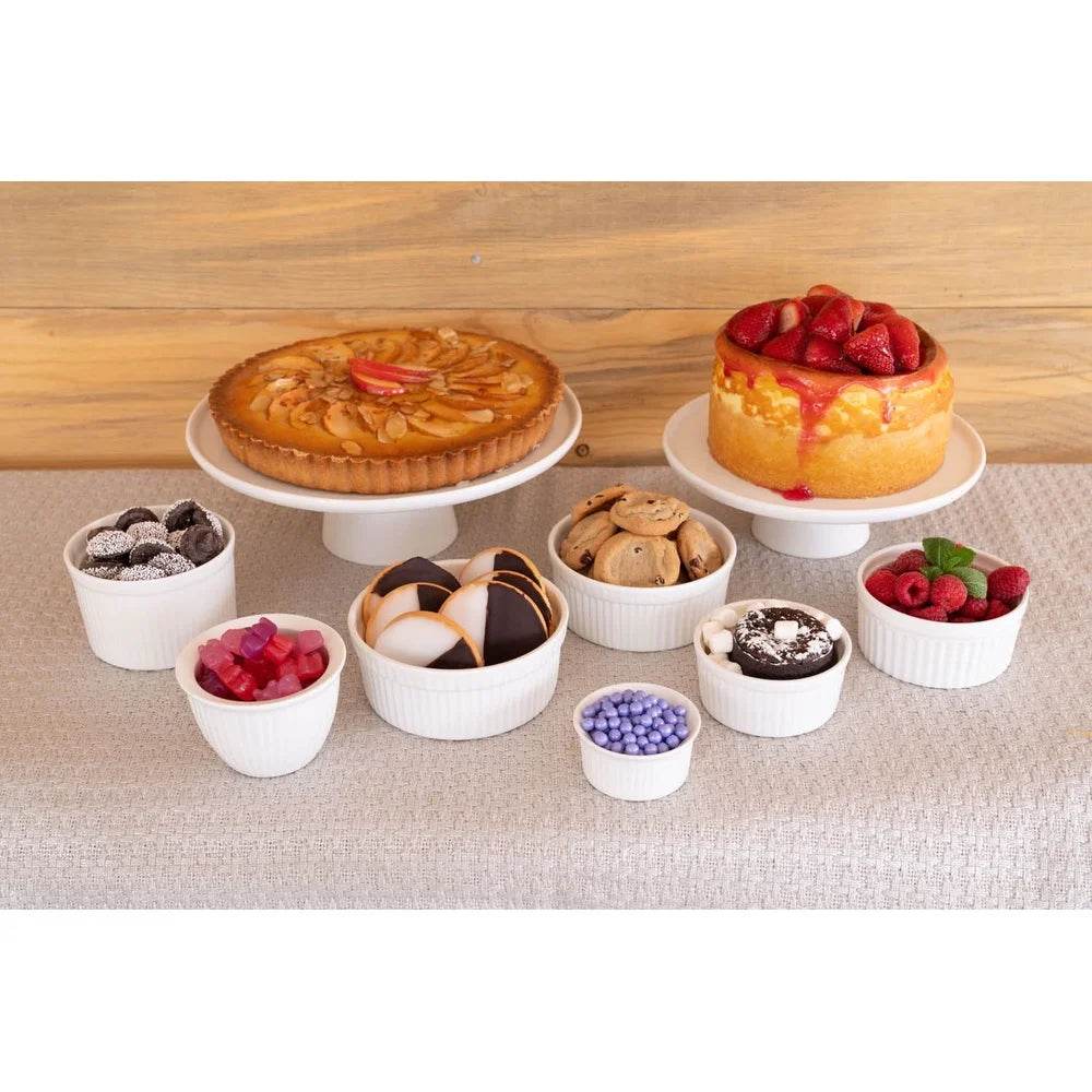2 Piece Porcelain Cake Stand Set Stacking Display - Loft&Timber