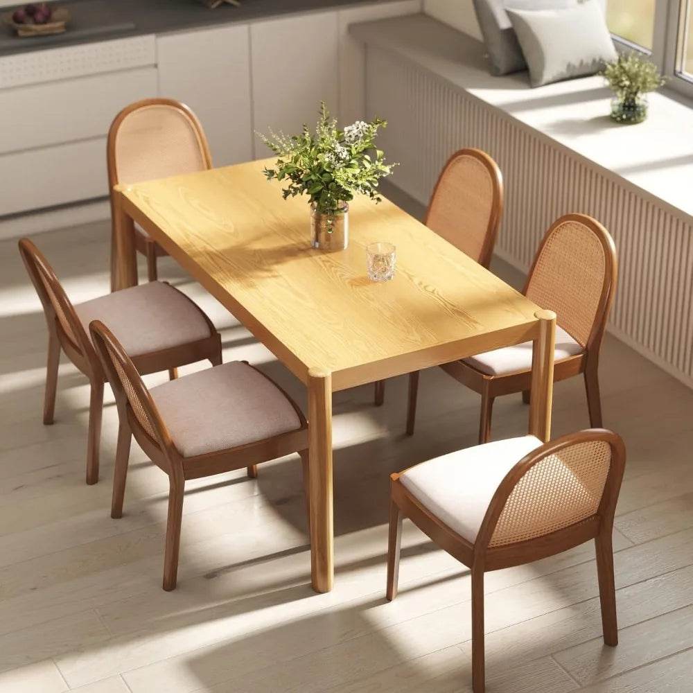 Modern Rectangular Dining Table, 64.5'' - Loft&Timber