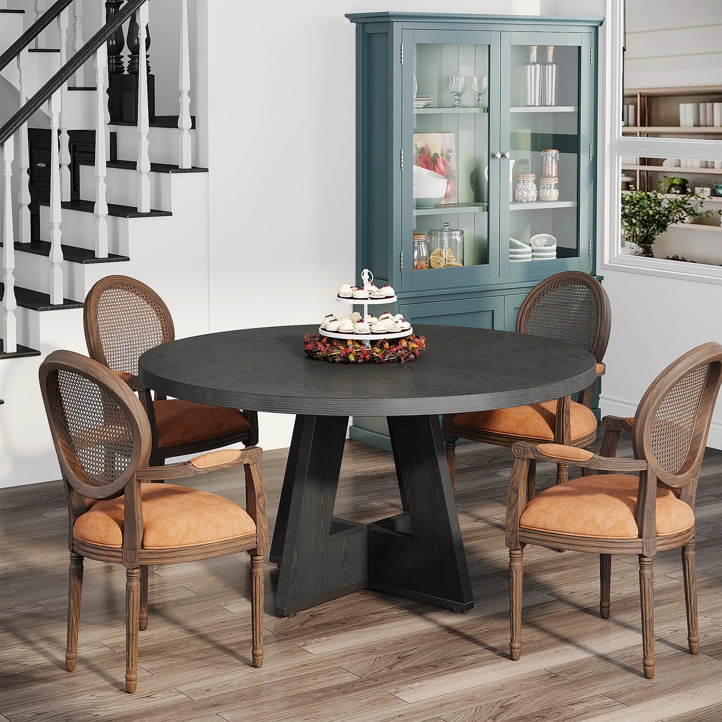 Tribesigns Round Dining Table for 4, 47" - Loft&Timber