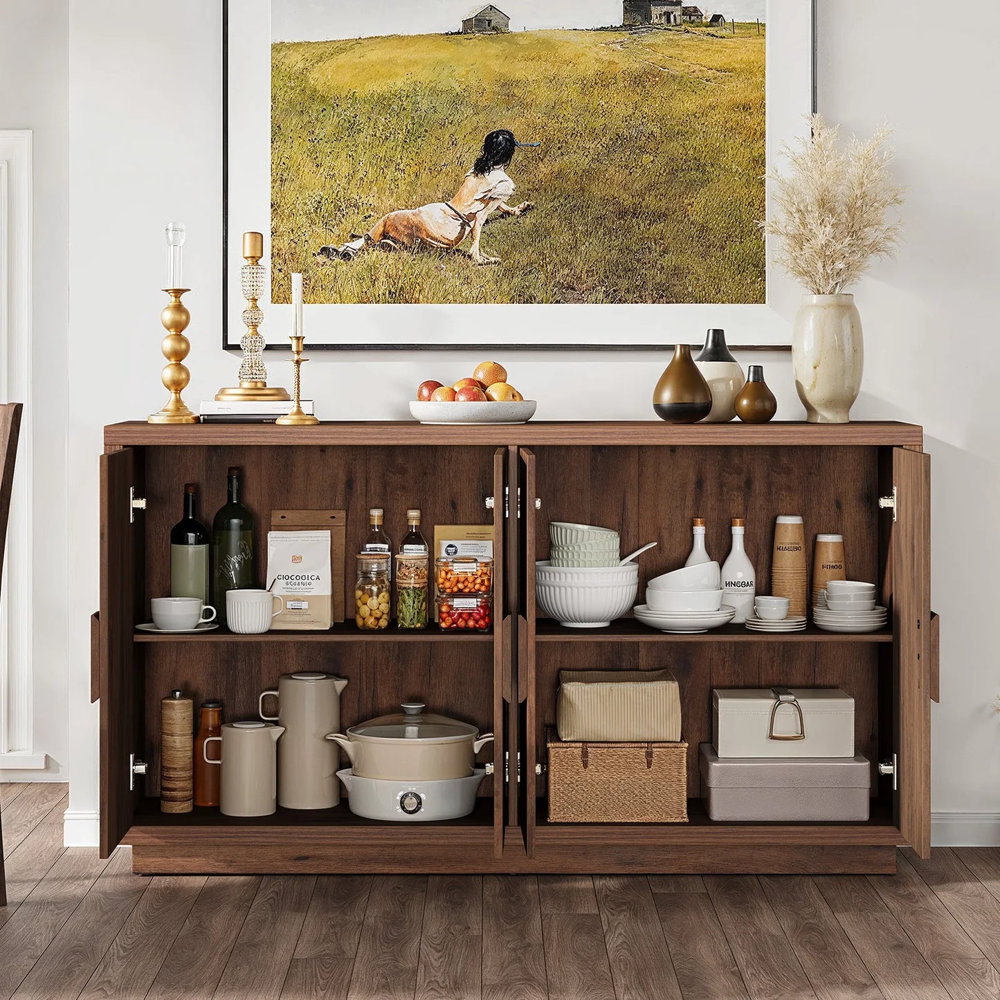 32" Sideboard Buffet Cabinet with Adjustable Shelfs - Loft&Timber