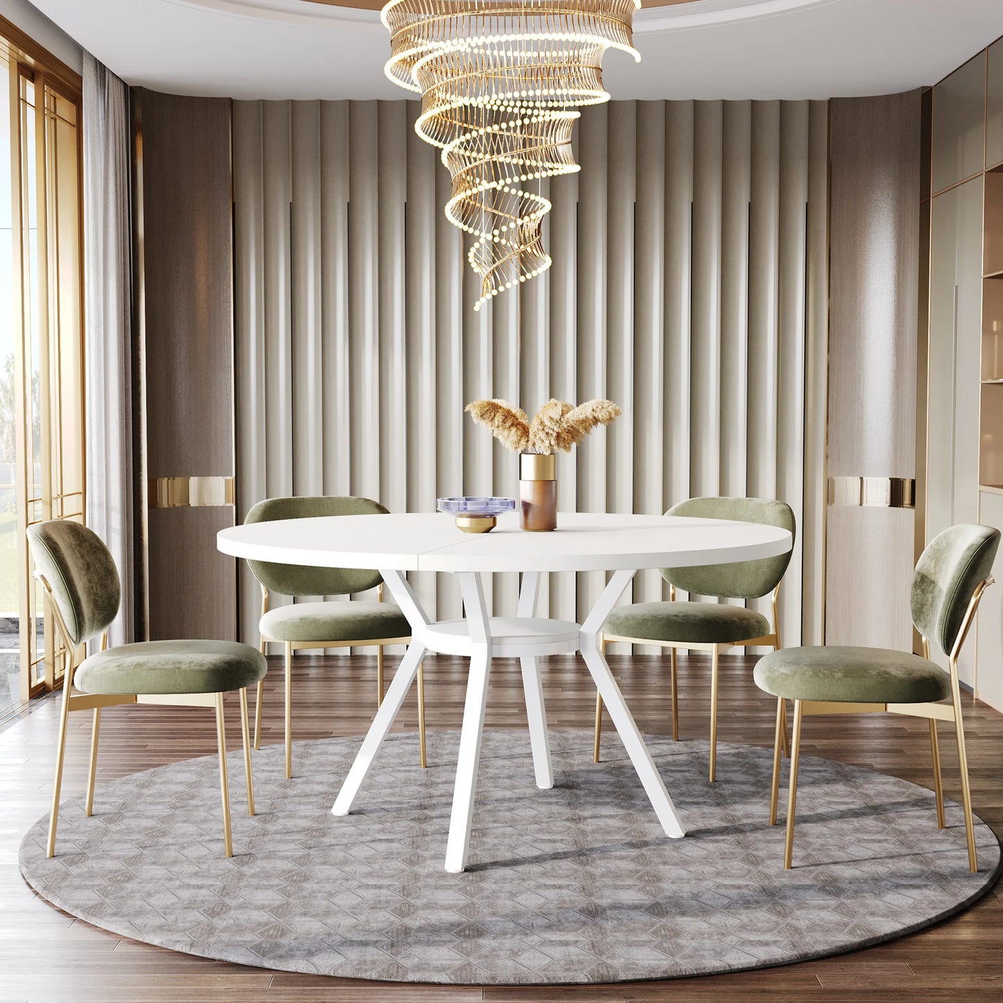 Tribesigns Round Dining Table for 4-6 People, 47" - Loft&Timber