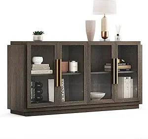 Sideboard Cabinet, Modern Wood & Glass - Loft&Timber