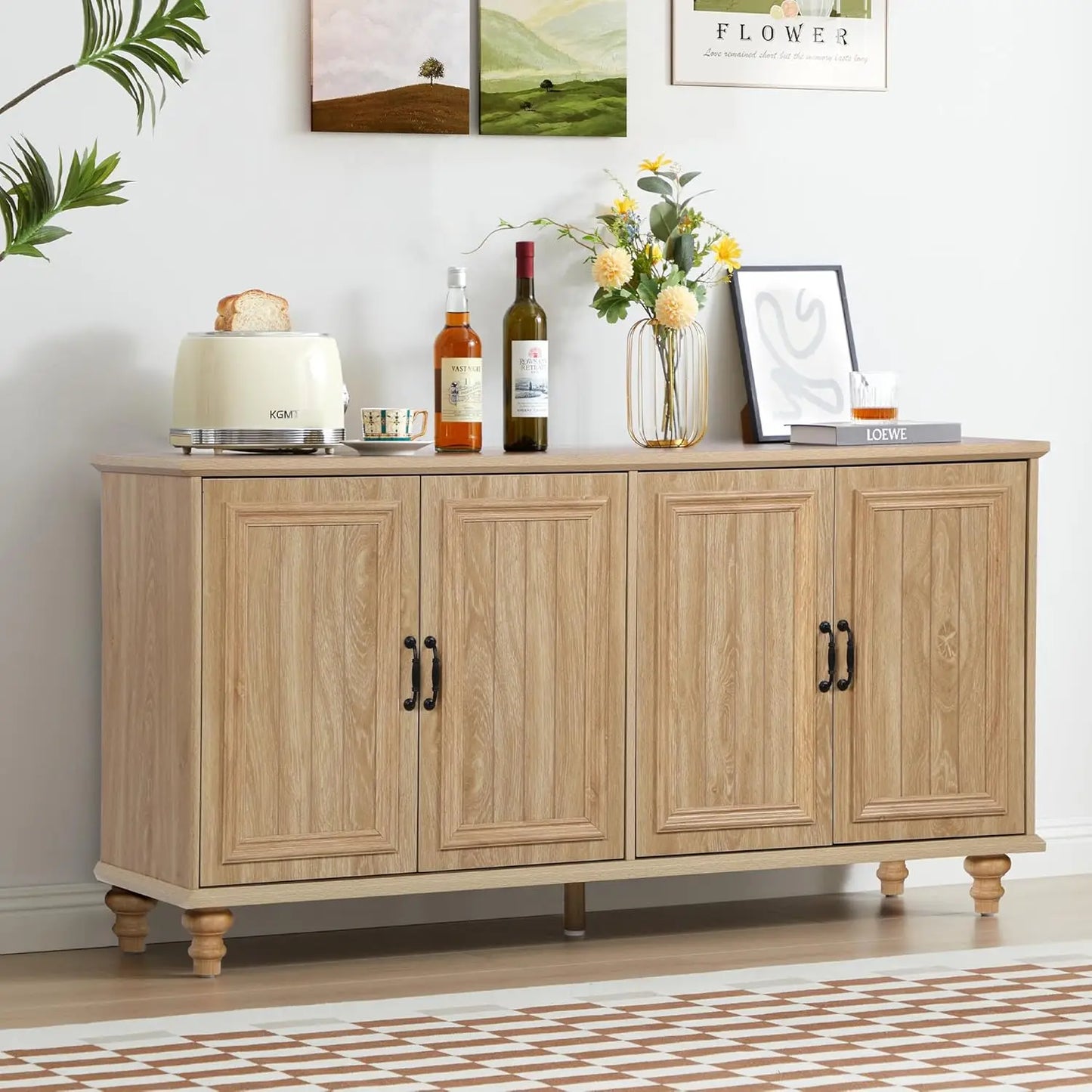 59" Large Sideboard Buffet Cabinet with Storage - Loft&Timber