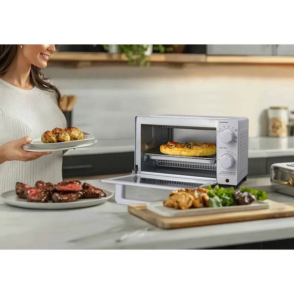 4 Slice Toaster Oven with Baking Rack and Pan 3 Settings - Loft&Timber
