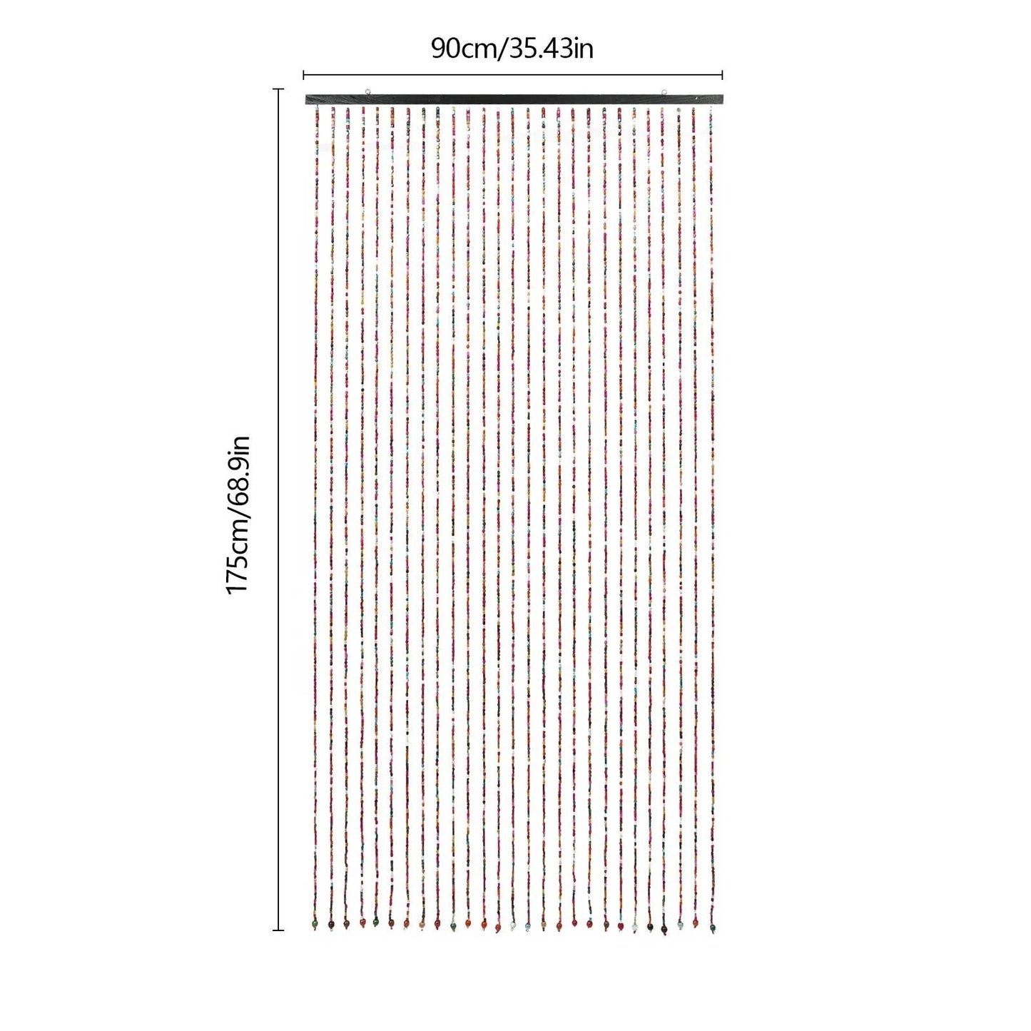 27 PCs Door Beaded Curtain, Bamboo Wooden Beaded - Loft&Timber