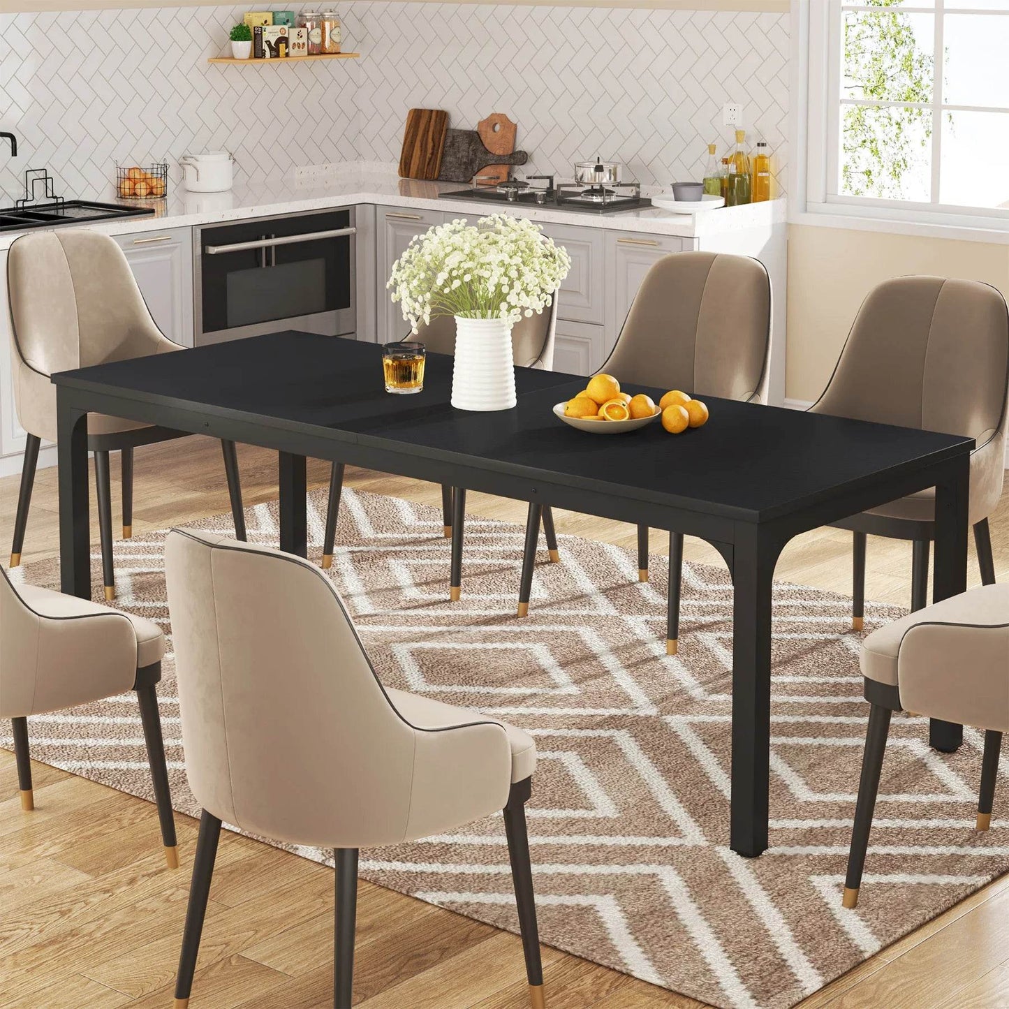 Tribesigns Dining Table for 6-8 People, 200cm - Loft&Timber