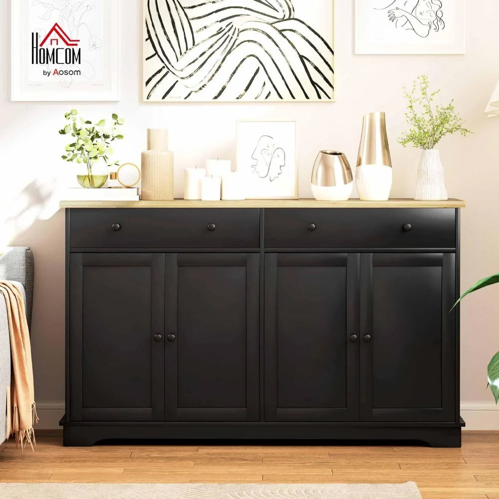 55" Modern Sideboard Buffet with 2 Doors, 2 Drawers, & 2 Shelves - Loft&Timber
