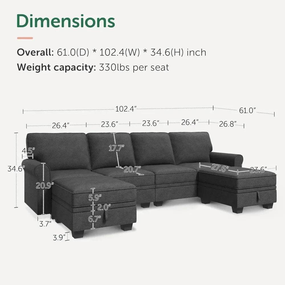 Sectional Sofa with Storage - Loft&Timber