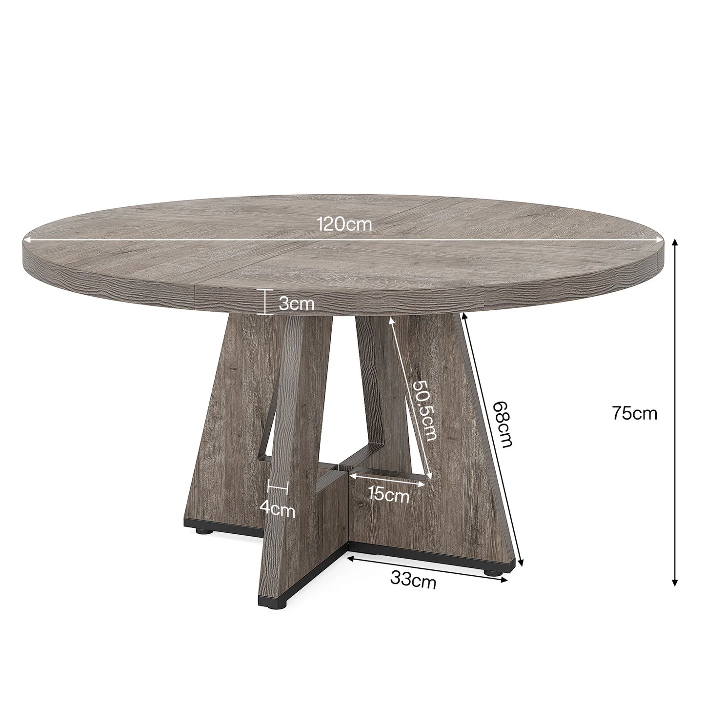 Tribesigns Round Dining Table for 4, 47" - Loft&Timber