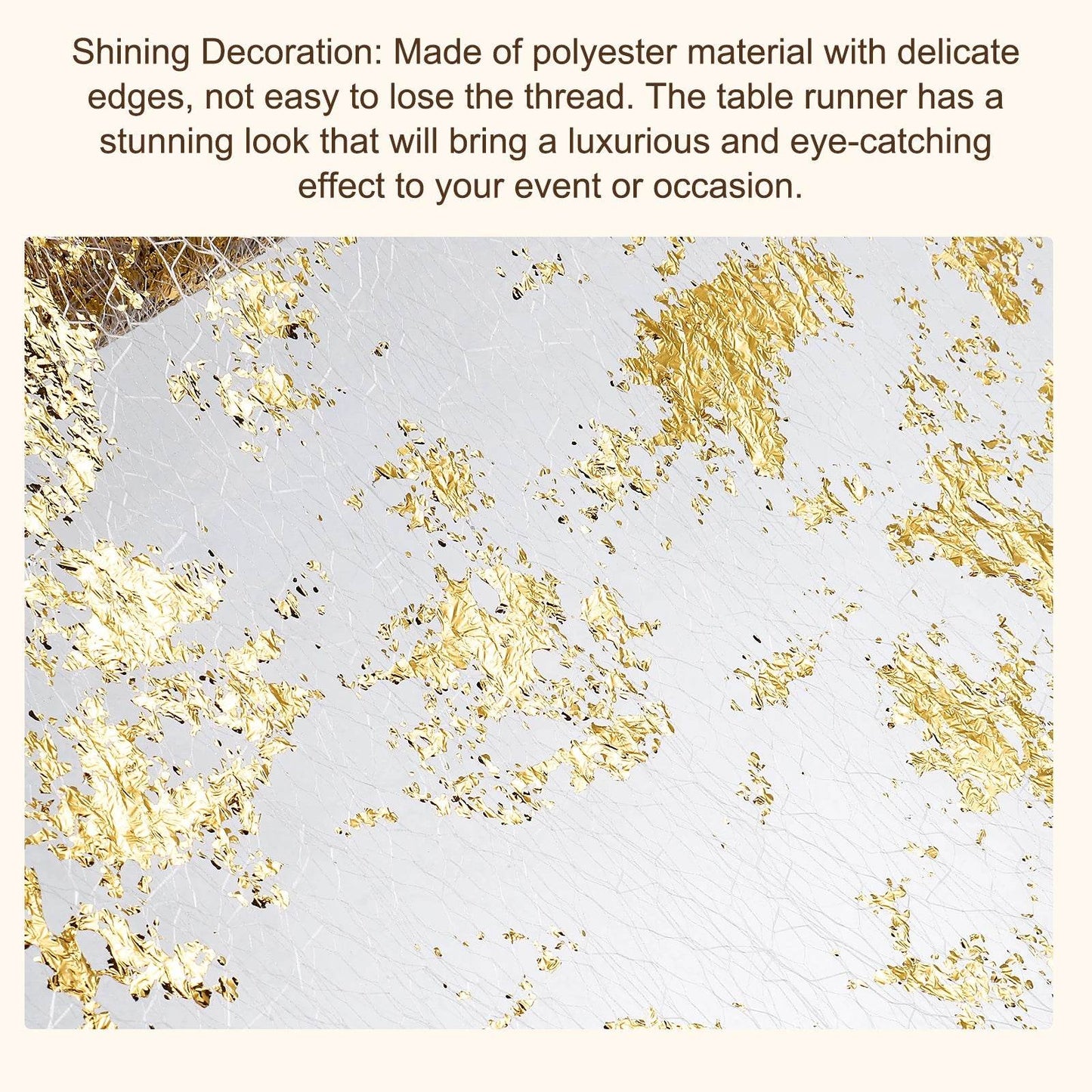 Table Runner 11 x 360 Inch, Metallic Foil Thin Mesh - Loft&Timber