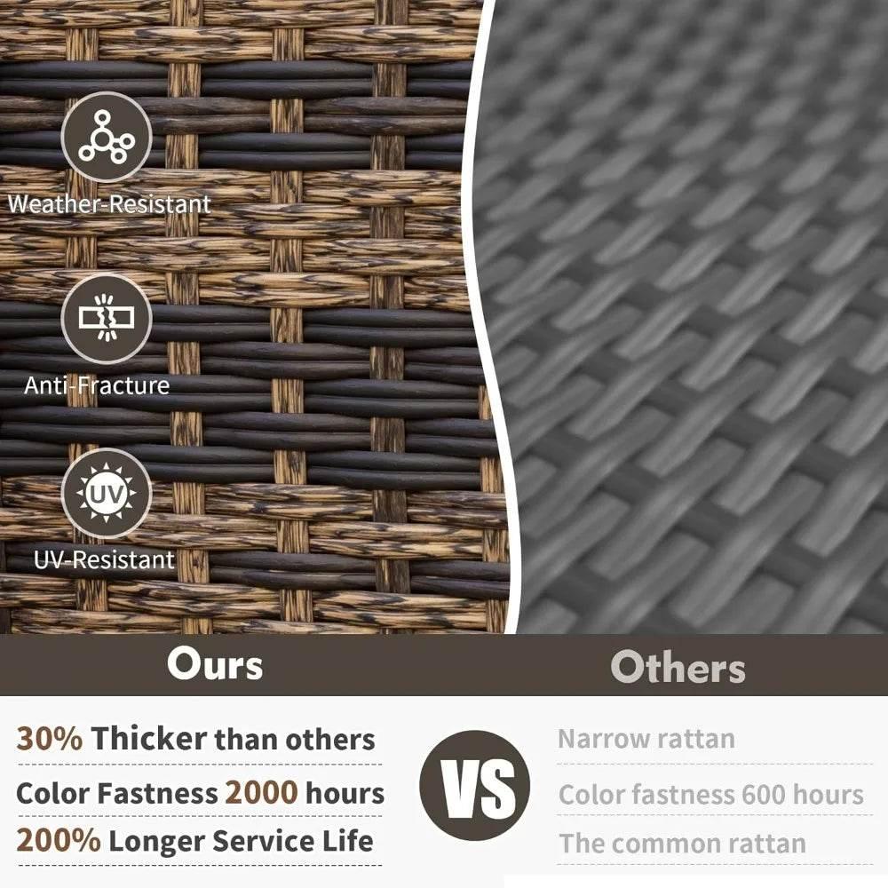 7 Pieces Patio Furniture Set with Swivel Rocker Chairs - Loft&Timber