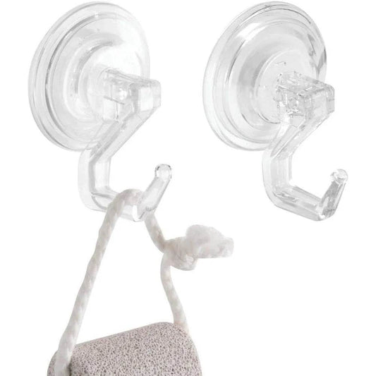 Suction Cup Bathroom Hooks Set of 2 Clear - Loft&Timber