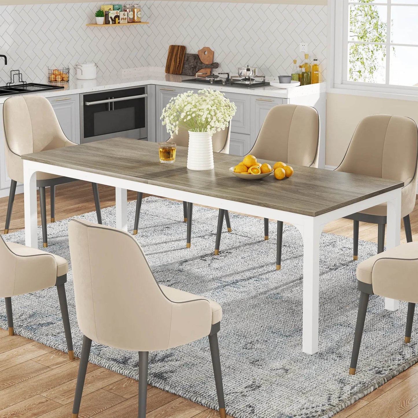 Tribesigns Dining Table for 6-8 People, 200cm - Loft&Timber