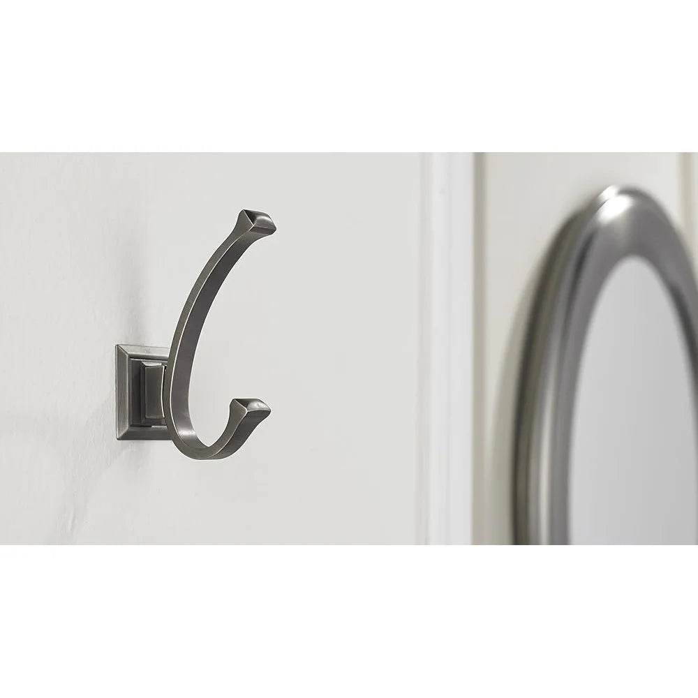 Transitional Metal Hook Antique Nickel Wall Mount Hardware 10kg Load Capacity Easy Installation Includes Mounting Accessories - Loft&Timber
