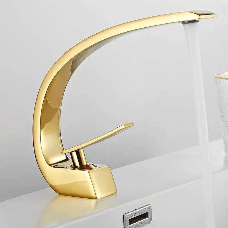 Polished Golden Bathroom Faucet - Loft&Timber