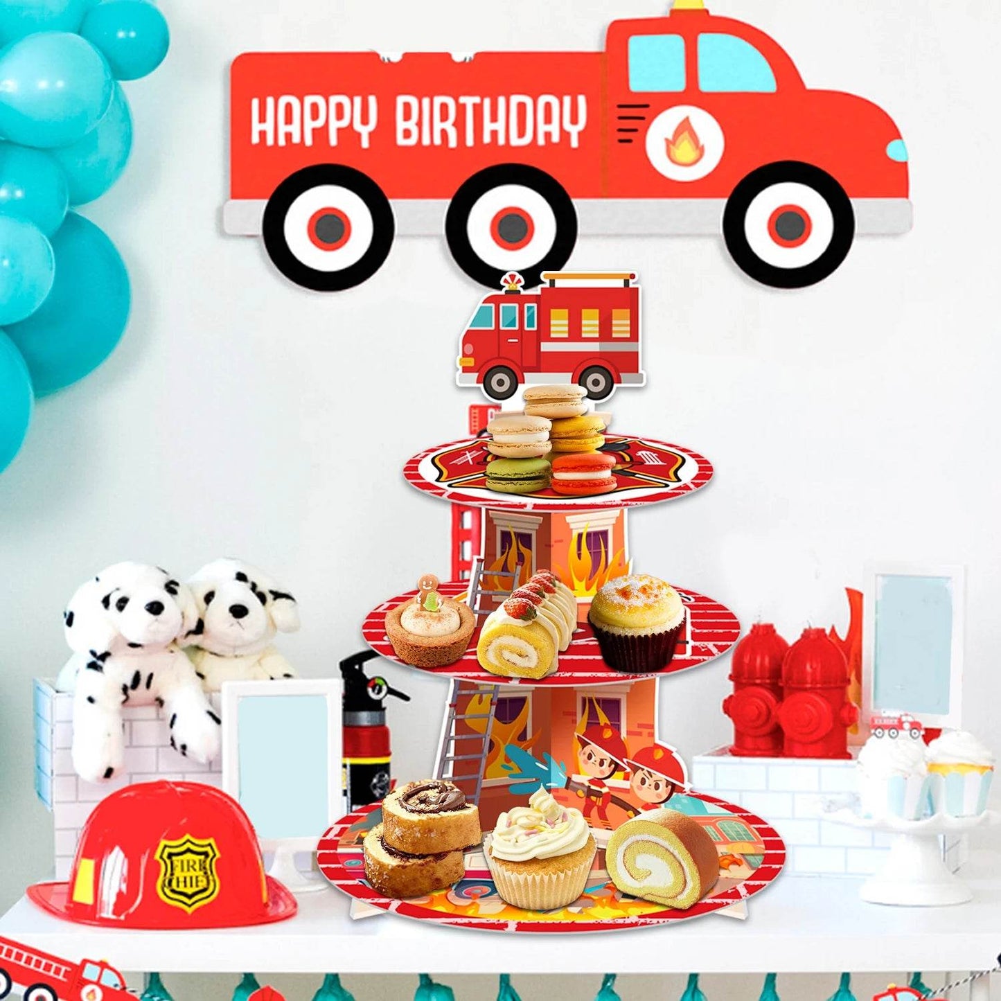 Firefighter Party Decoration Cupcake Stand - Loft&Timber