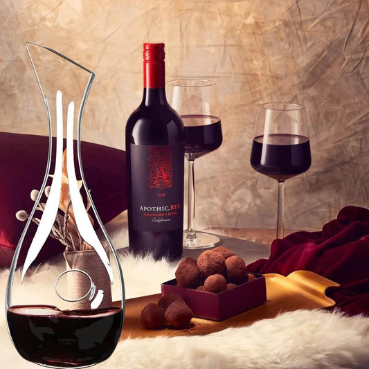 Wine Decanter - Crystal Glass Wine Carafe,40oz - Loft&Timber
