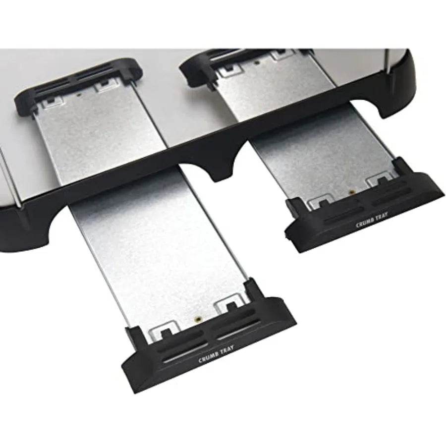 4 Slot Toaster with Adjustable Browning Control and Durable Stainless