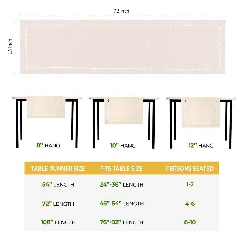 Linen Table Runner 13 x 72 Inches - Loft&Timber