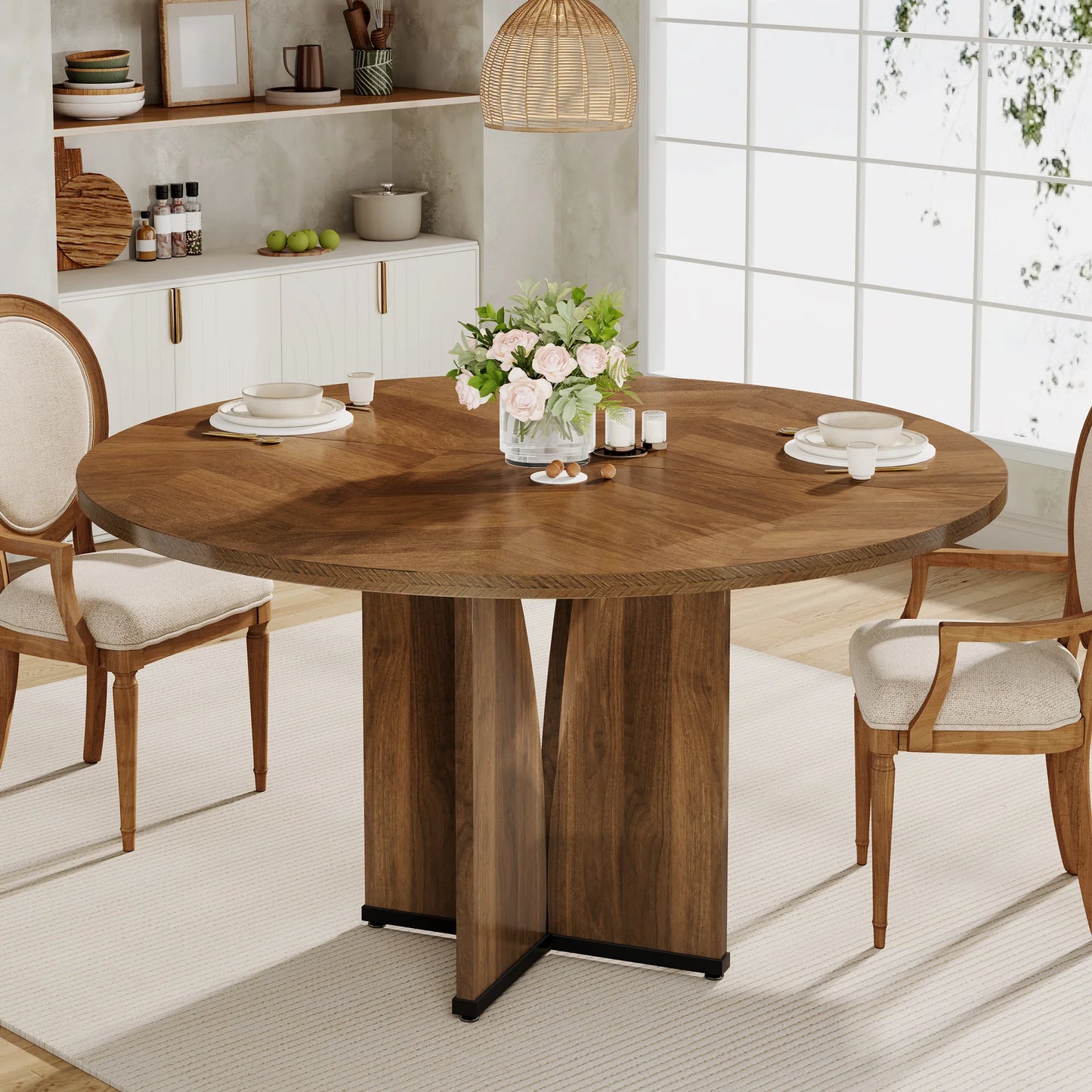 Tribesigns 39" Round Conference Table for 4 - Loft&Timber