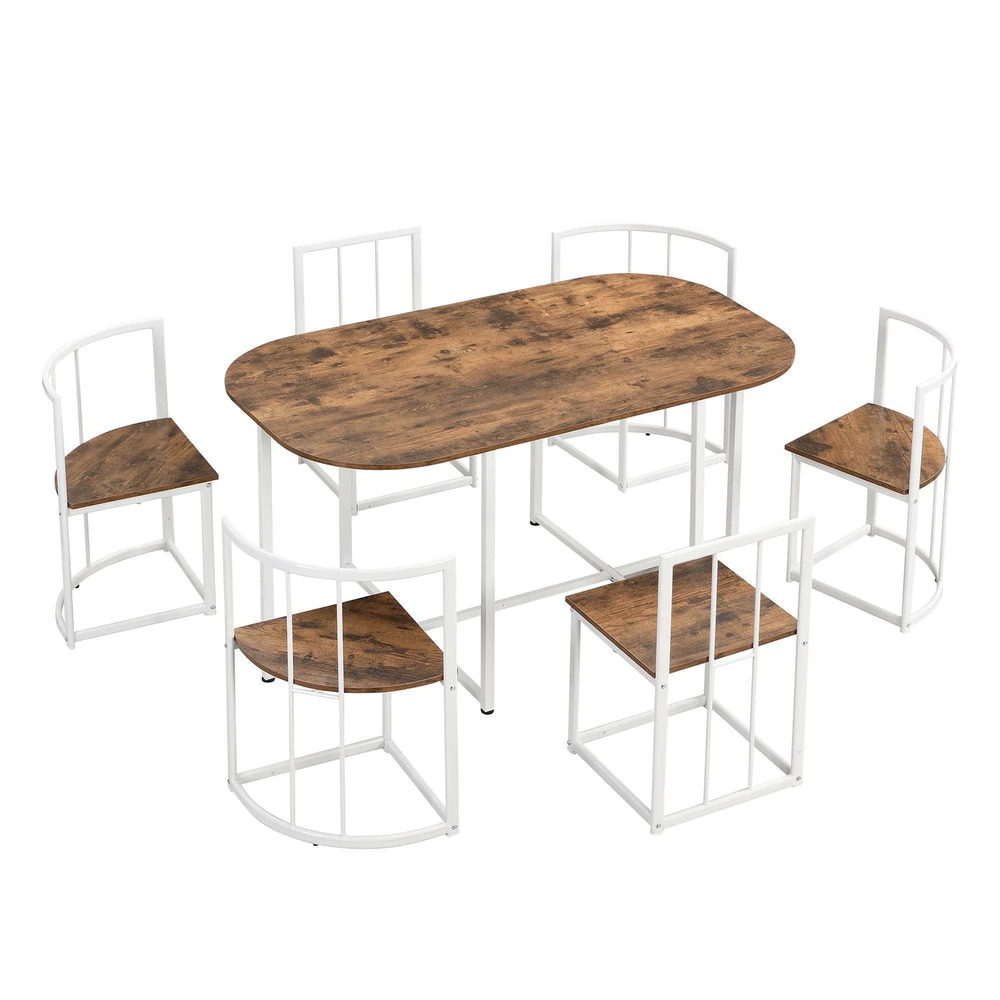 TOPMAX Modern 7-Piece Dining Table Set - Loft&Timber