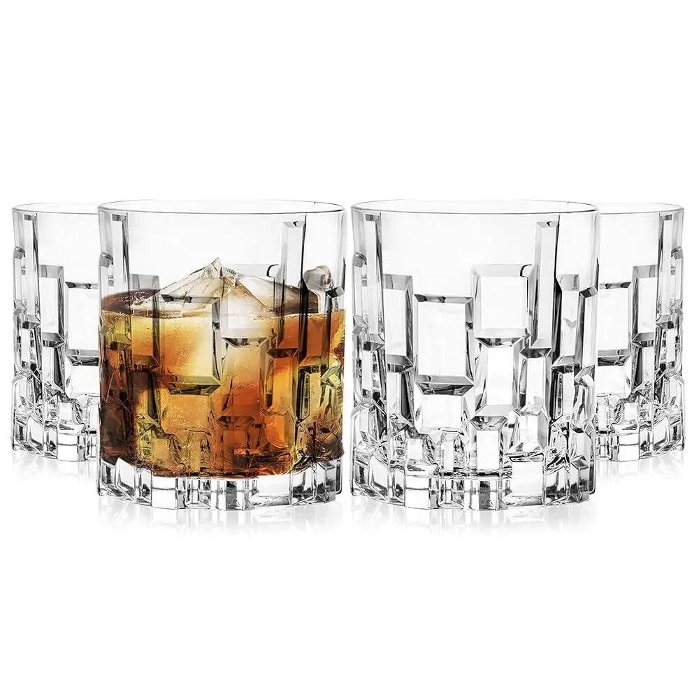 Whiskey Glasses - Double Old Fashioned Rocks Glass - Set Of 4 - Loft&Timber