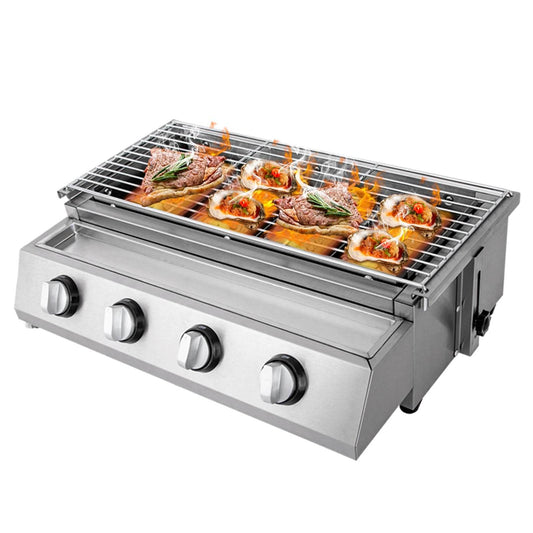 Professional 4-Burner Stainless Steel Portable Tabletop Propane/LPG Gas Grill - Loft&Timber