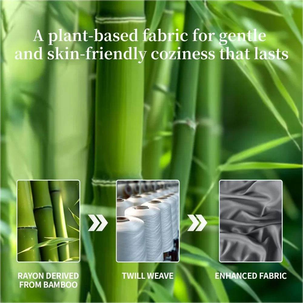 100% Viscose Derived from Bamboo Sheets Queen Size 4pcs - Loft&Timber