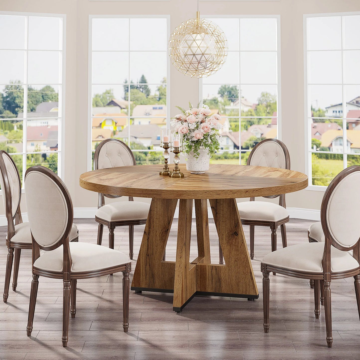 Tribesigns Round Dining Table for 4, 47" - Loft&Timber