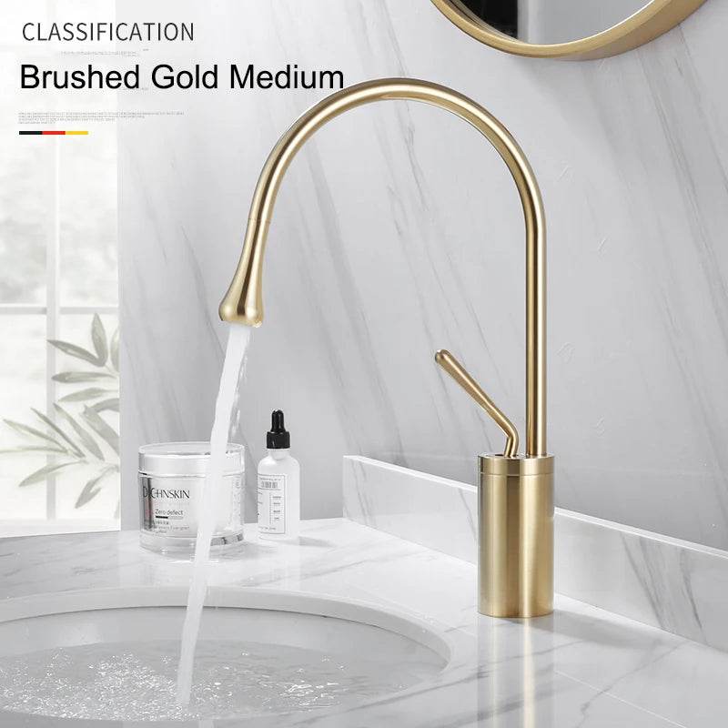 Brushed Gold Basin Faucet - Loft&Timber