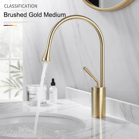 Brushed Gold Basin Faucet - Loft&Timber